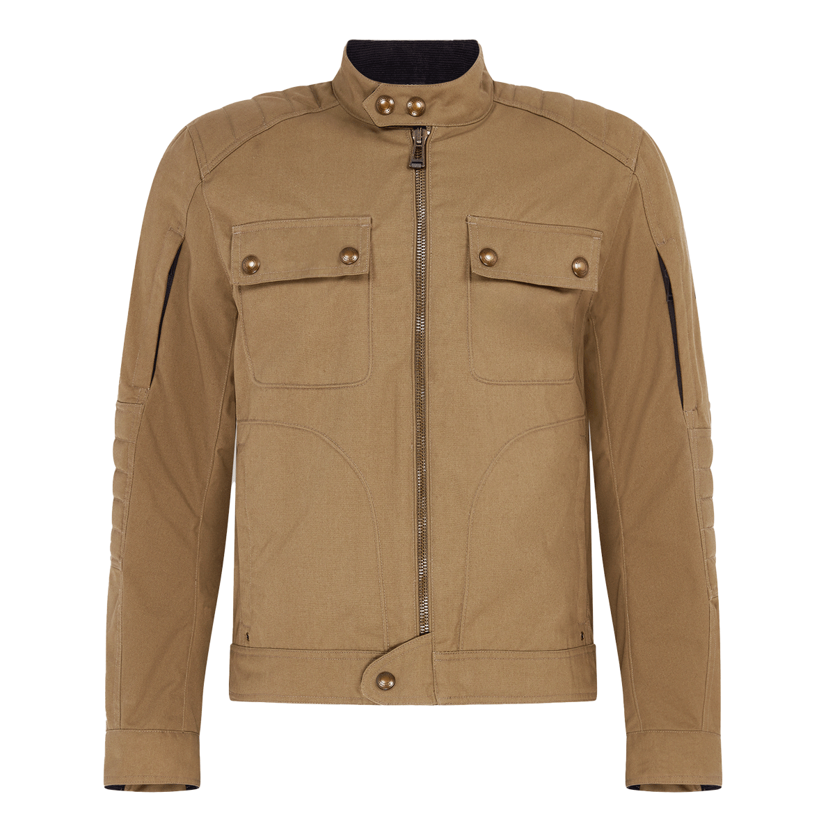 Belstaff Roberts Technical Cotton Canvas Textile Jacket Olive FREE UK Delivery, FREE 365 Day Returns | Moto Central