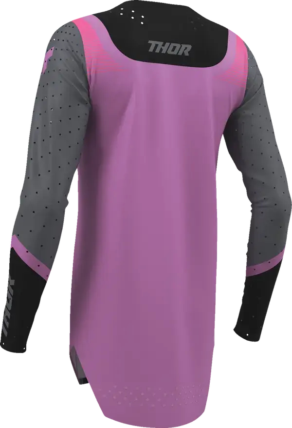 Thor Sportmode Velocity Ladies Jersey Black / Dark Grey / Pink / Purple - FREE UK Shipping, FREE 365 Day Returns | Moto Central