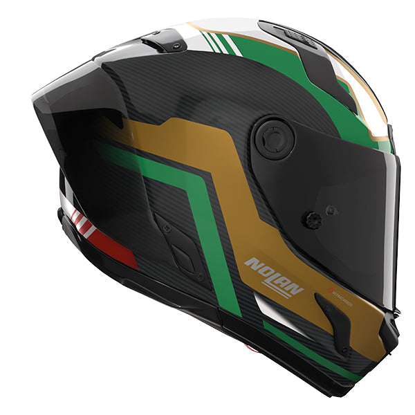 Nolan X-804 RS Piega Carbon / Gold / Green FREE UK Delivery, FREE 365 Day Returns | Moto Central