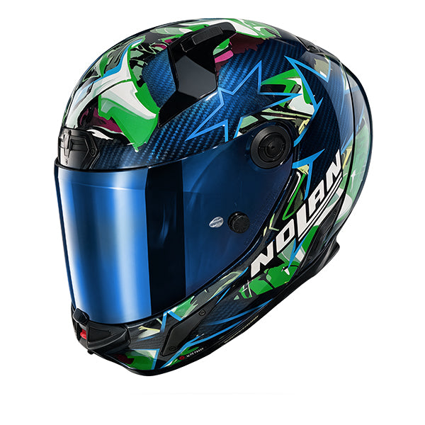 Nolan X-804 RS Chicane Liquid blue / Multicolored green FREE UK Delivery, FREE 365 Day Returns | Moto Central