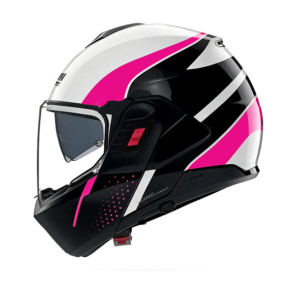 Nolan N120-1 Fluente White / Black / Fuchsia FREE UK Delivery, FREE 365 Day Returns | Moto Central