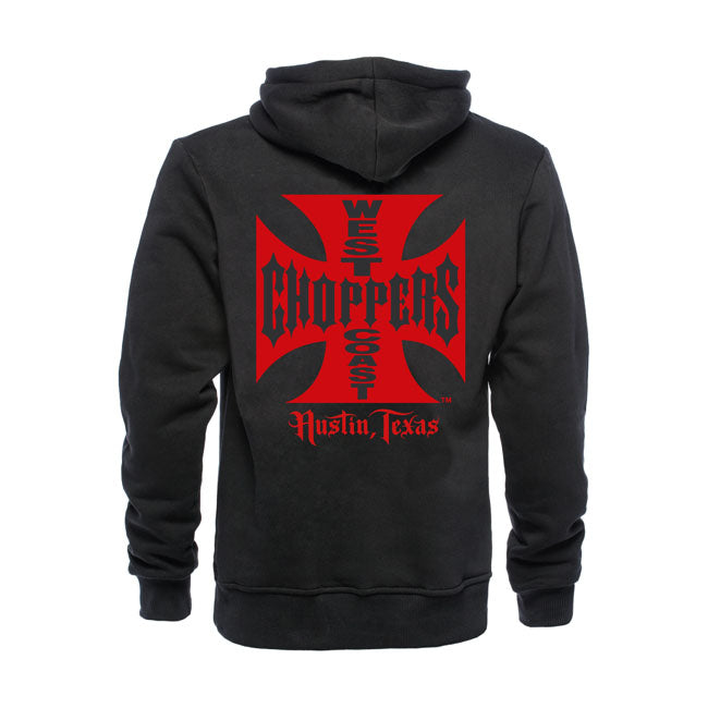 West Coast Choppers Red OG Classic Zip Hoodie Black
