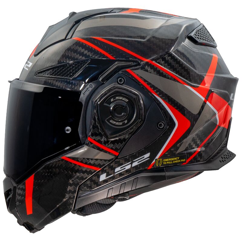 ls2 flip up helmet india LS2 FF901 Advant X Carbon Future 2 Flip-Up Helmet Red FREE UK Delivery