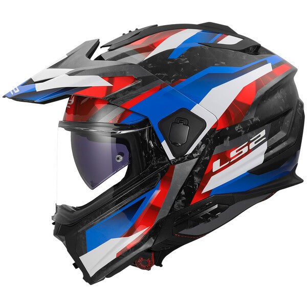LS2 FF909 Ranger Forged Carbon Strike White / Blue / Red FREE UK Delivery, FREE 365 Day Returns | Moto Central