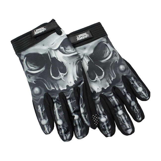 Lethal Threat Biomechanical Skull Gloves Black