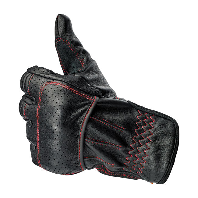 Biltwell Borrego Gloves Black / Redline CE Approved