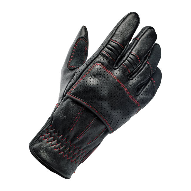 Biltwell Borrego Gloves Black / Redline CE Approved