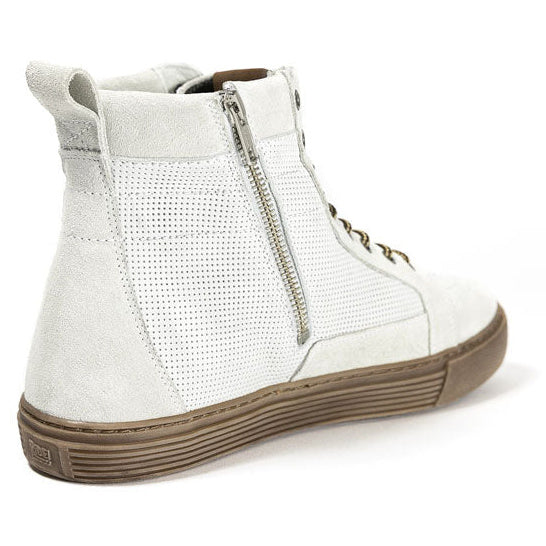John Doe Motorcycle Sneakers Neo White / Brown CE Approved - detail view
