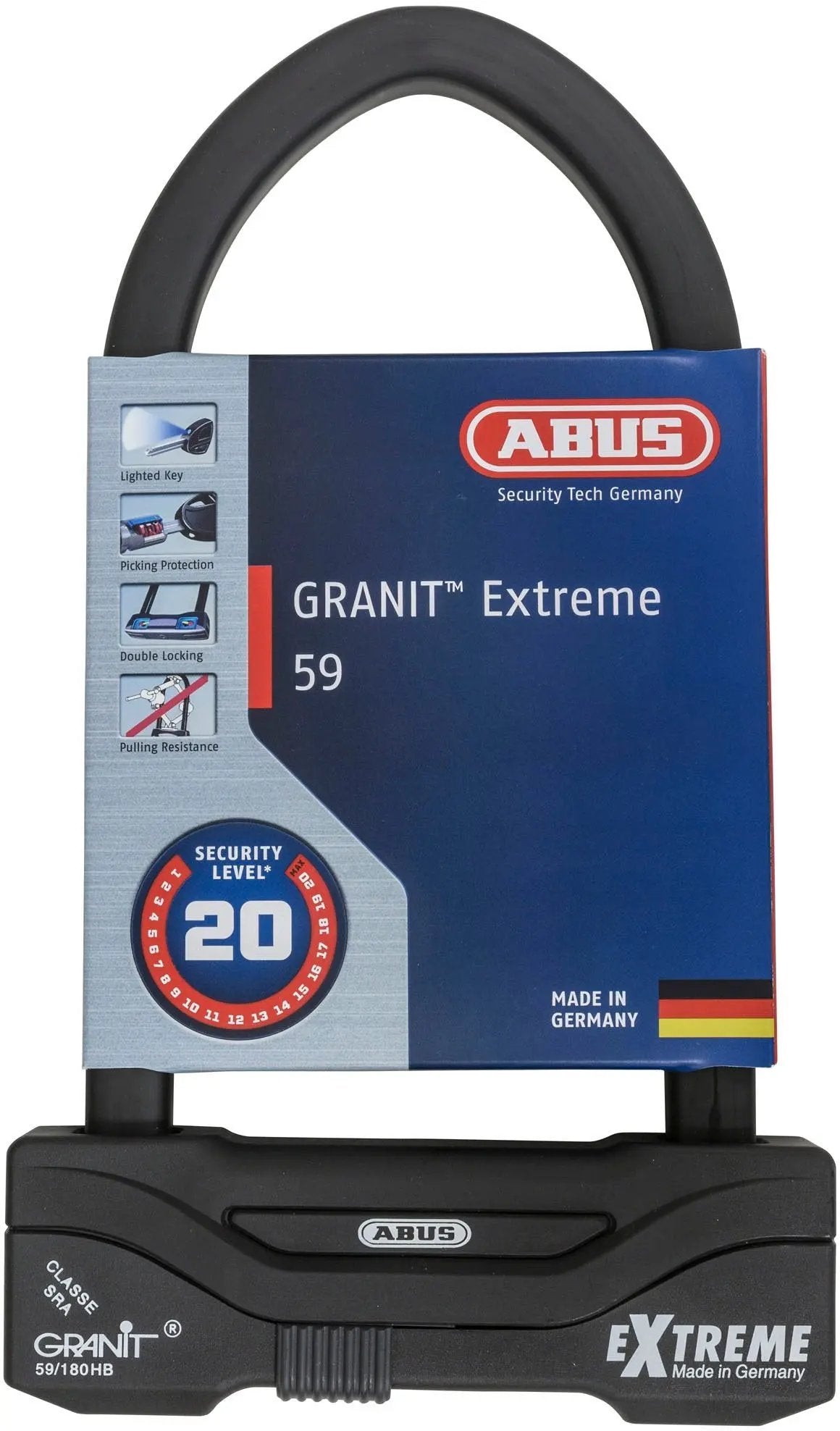 Abus Granit Extreme 59/180HB245 U-Shackle Lock FREE UK Delivery, FREE 365 Day Returns | Moto Central