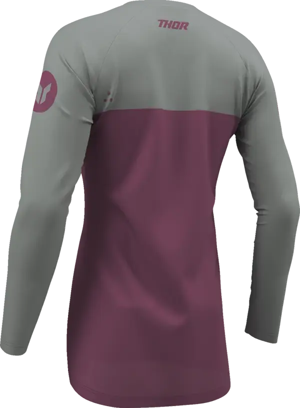Thor Ridemode Menace Ladies Jersey Grey / Purple - FREE UK Shipping, FREE 365 Day Returns | Moto Central