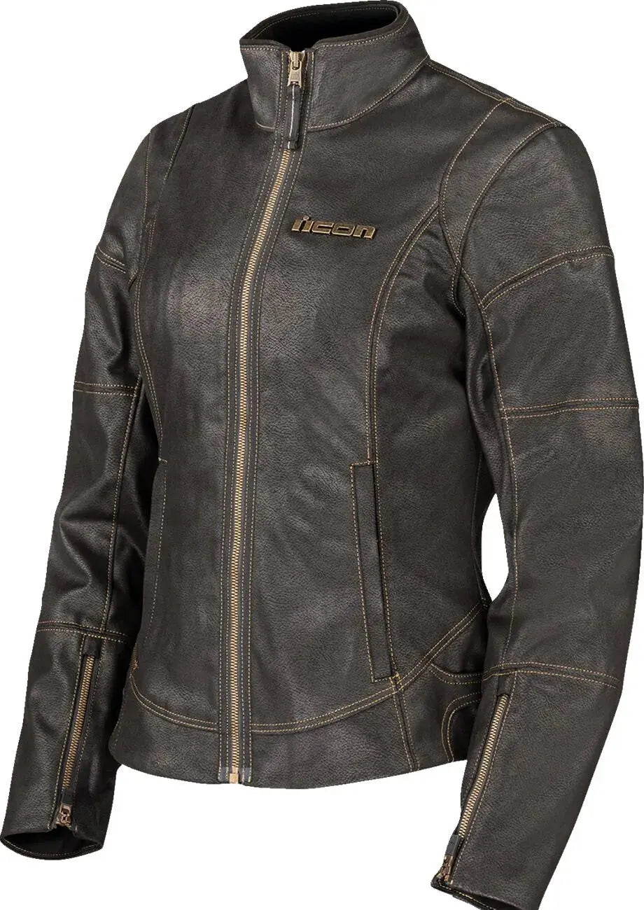 Icon Tuscadero 3 Ladies Textile Jacket Black / Gold - FREE UK Shipping, FREE 365 Day Returns | Moto Central