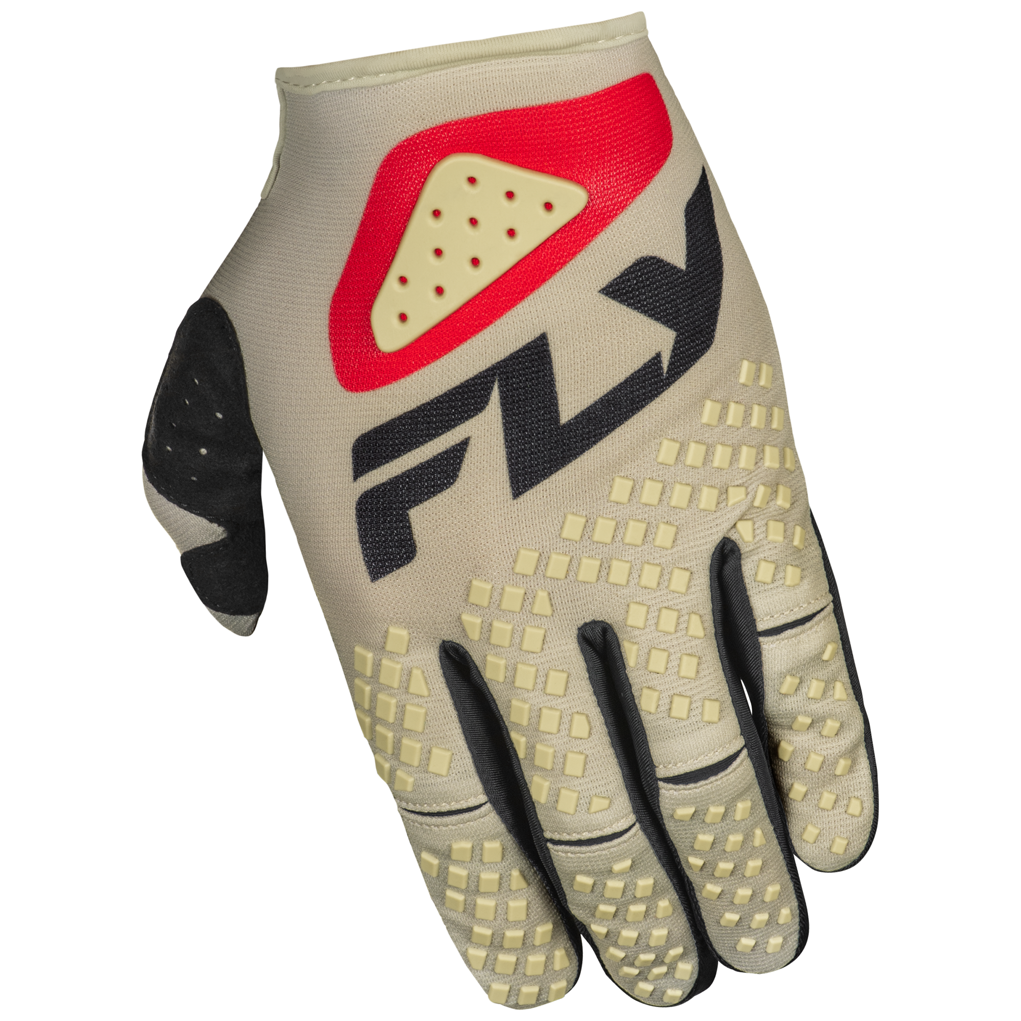 Fly Racing Kinetic SYM MX Gloves Light Grey / Red / Black - FREE UK Shipping, FREE 365 Day Returns | Moto Central
