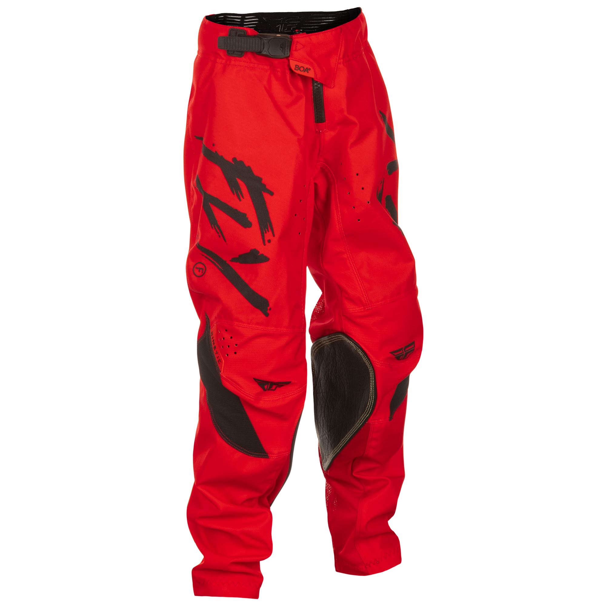 Fly Racing Kinetic Stoke Youth MX Trouser Red / Black - FREE UK Shipping, FREE 365 Day Returns | Moto Central