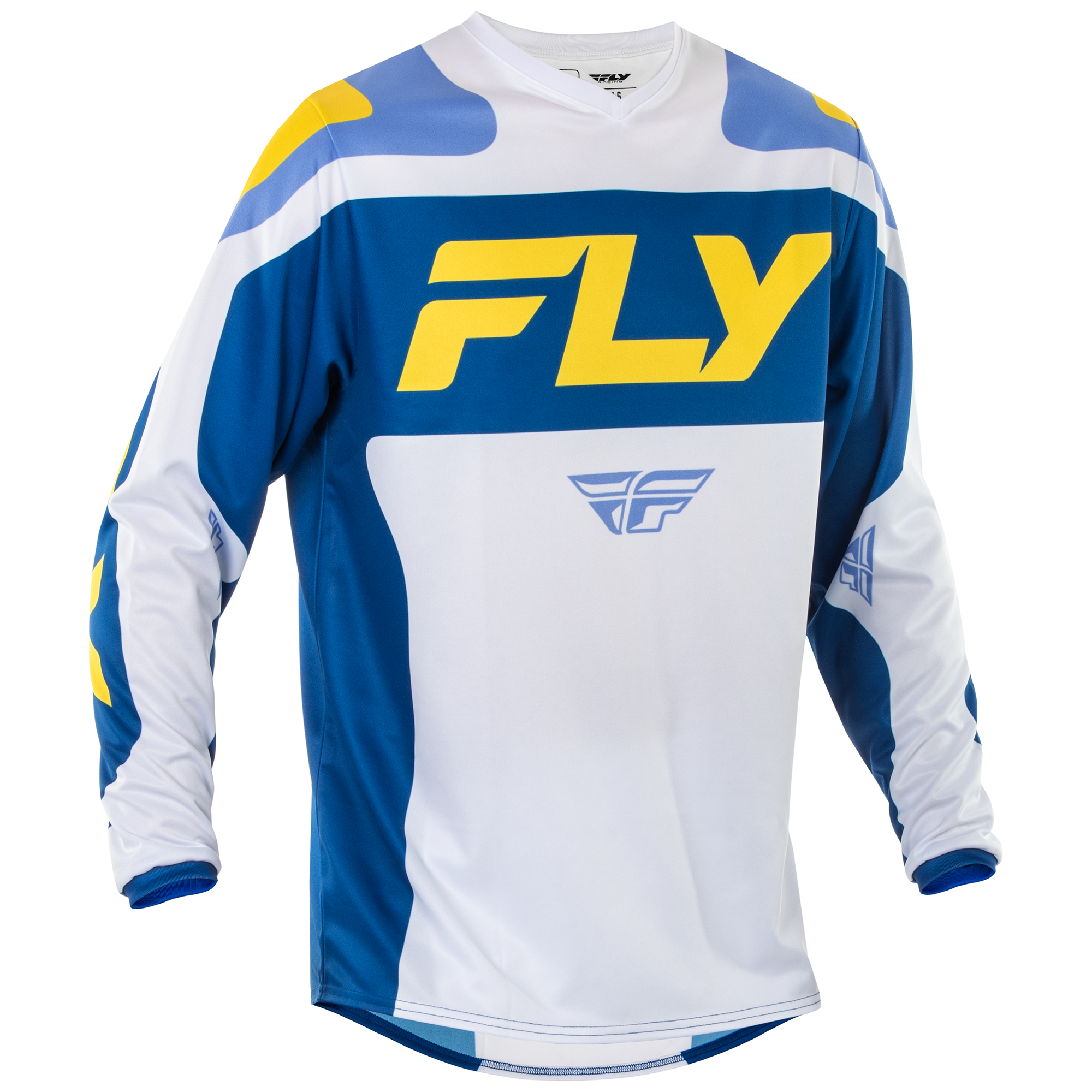 Fly Racing F-16 MX Jersey White / Dark Blue / Yellow - FREE UK Shipping, FREE 365 Day Returns | Moto Central