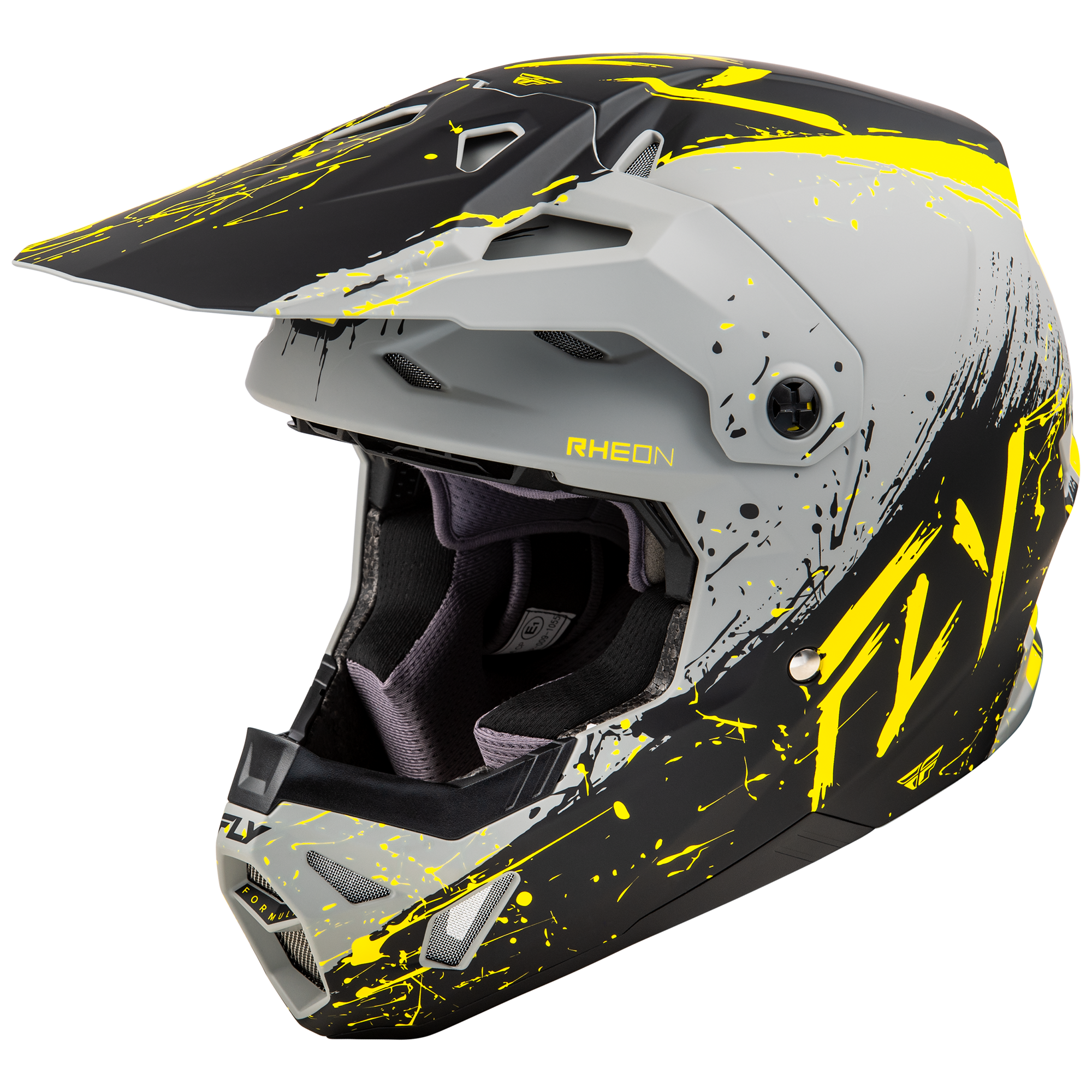 Fly Racing Formula CP Manic Matte Grey / Black / Yellow - FREE UK Shipping, FREE 365 Day Returns | Moto Central