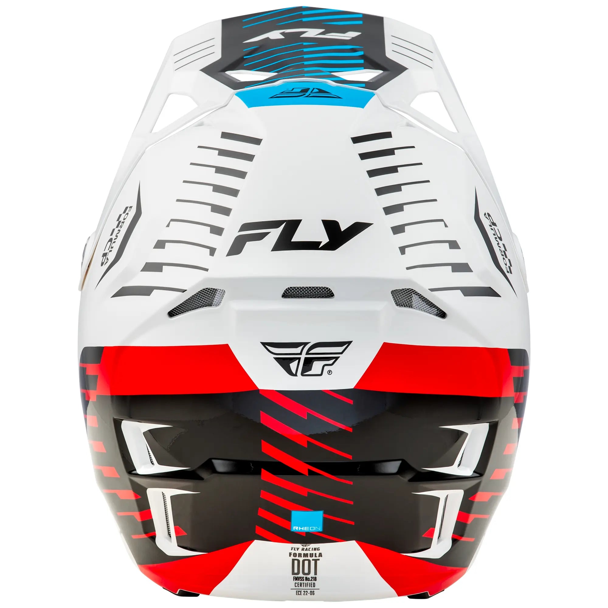 Fly Racing Formula CP Slice White / Red / Cyan - FREE UK Shipping, FREE 365 Day Returns | Moto Central