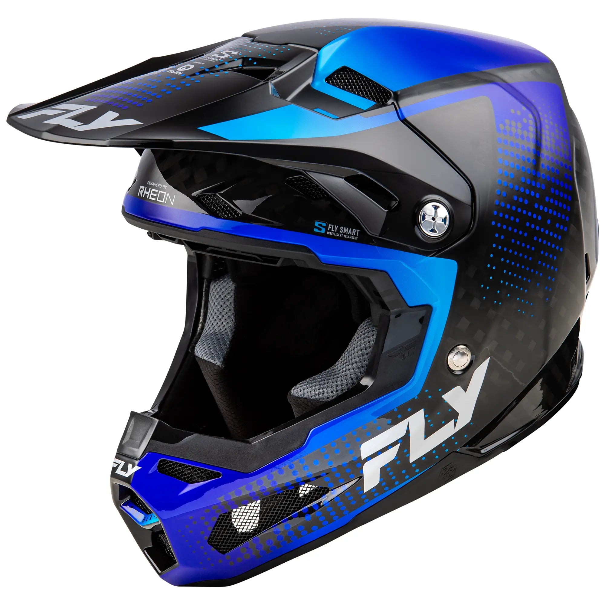 Fly Racing Formula S Protocol Carbon Black Carbon / Blue - FREE UK Shipping, FREE 365 Day Returns | Moto Central