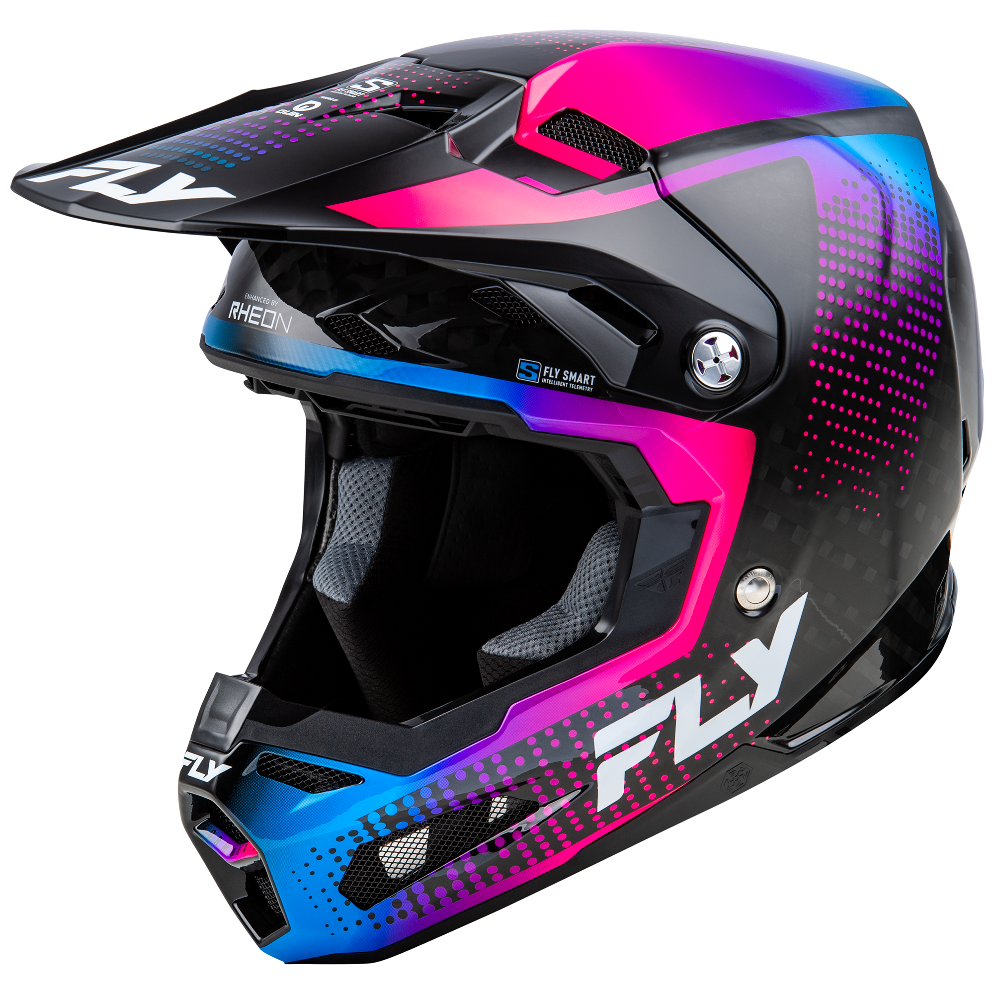 Fly Racing Formula S Protocol Carbon Black Carbon / Blue / Pink - FREE UK Shipping, FREE 365 Day Returns | Moto Central