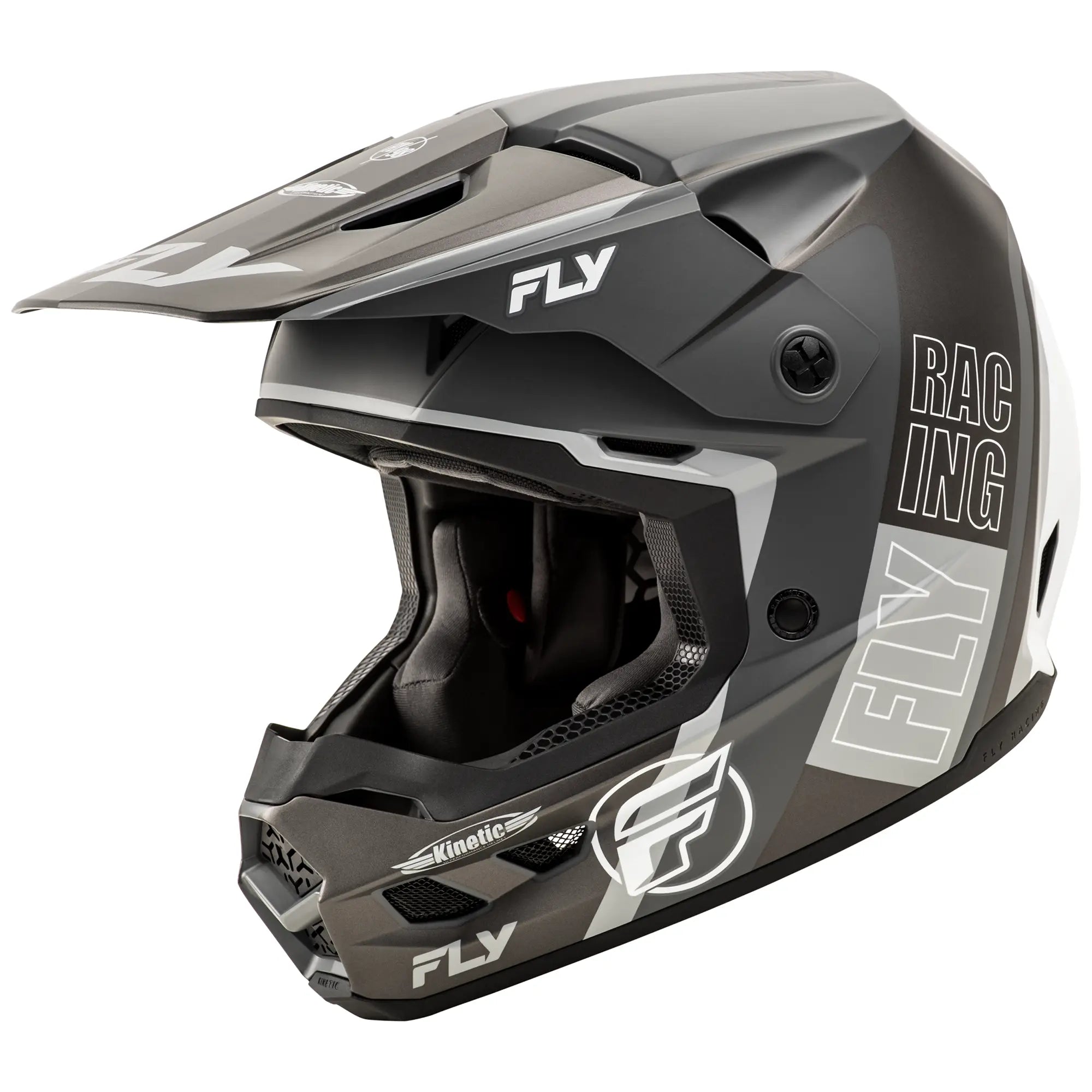 Fly Racing Kinetic Rally Matte Grey / Black / White - FREE UK Shipping, FREE 365 Day Returns | Moto Central