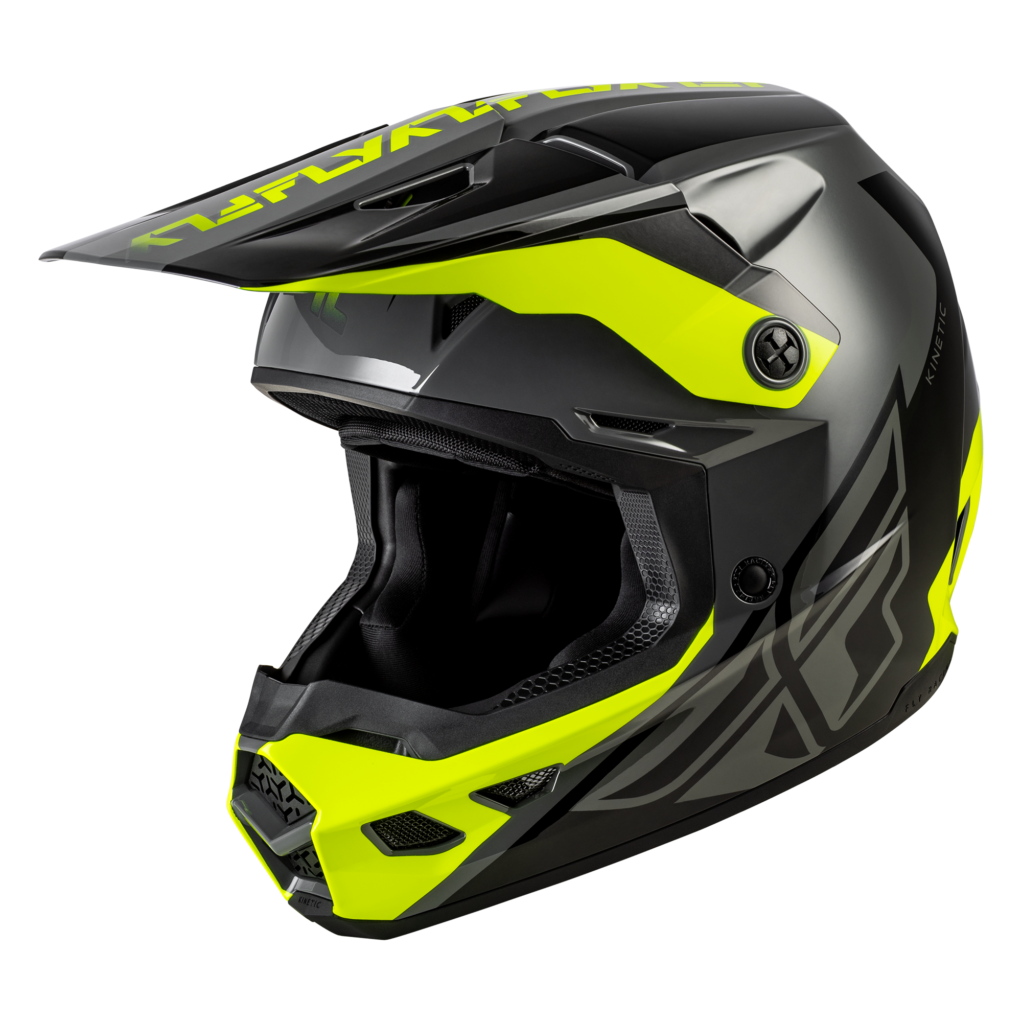 Fly Racing Kinetic Crest Grey / Black / Hi-Vis - FREE UK Shipping, FREE 365 Day Returns | Moto Central