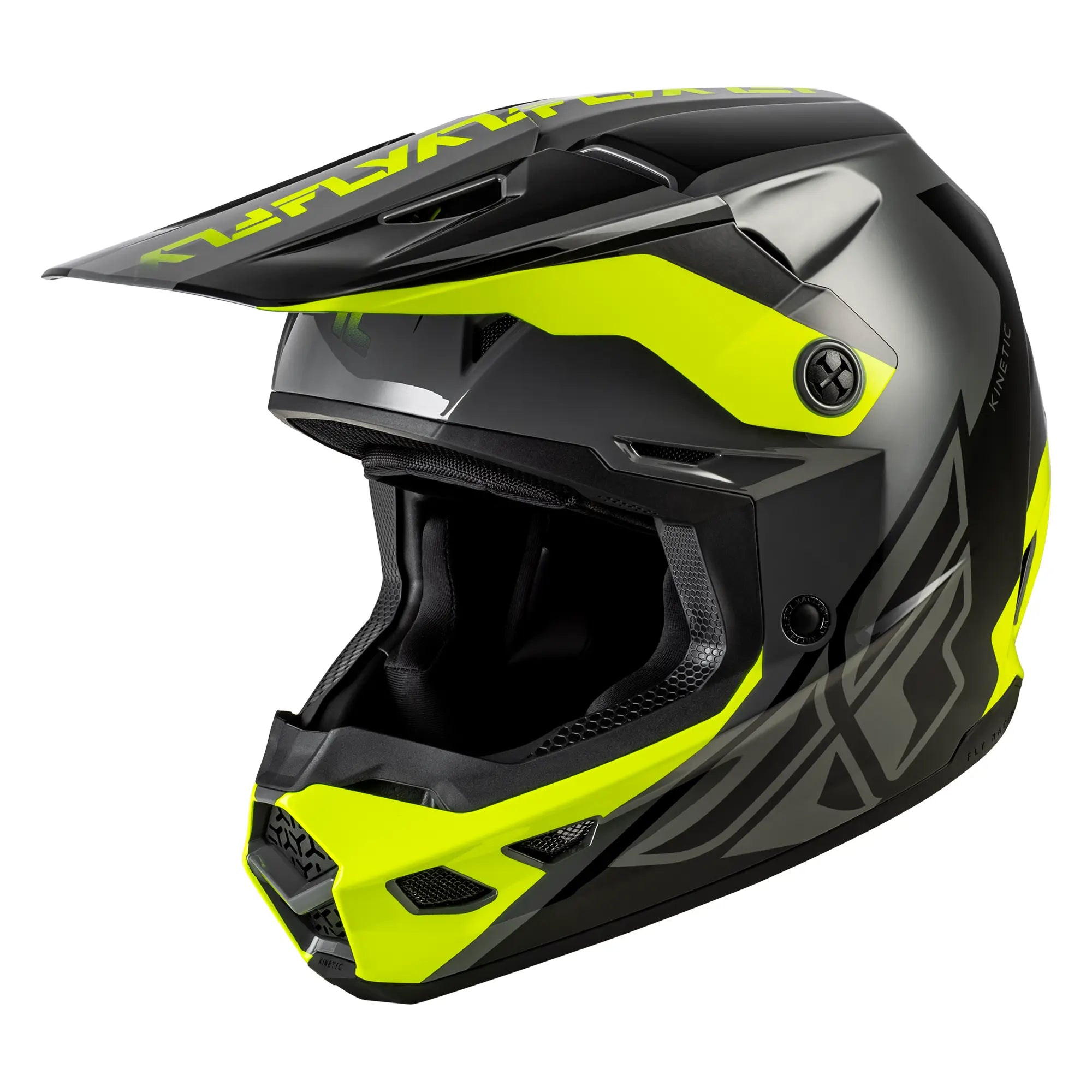 Fly Racing Kinetic Crest Grey / Black / Hi-Vis - FREE UK Shipping, FREE 365 Day Returns | Moto Central