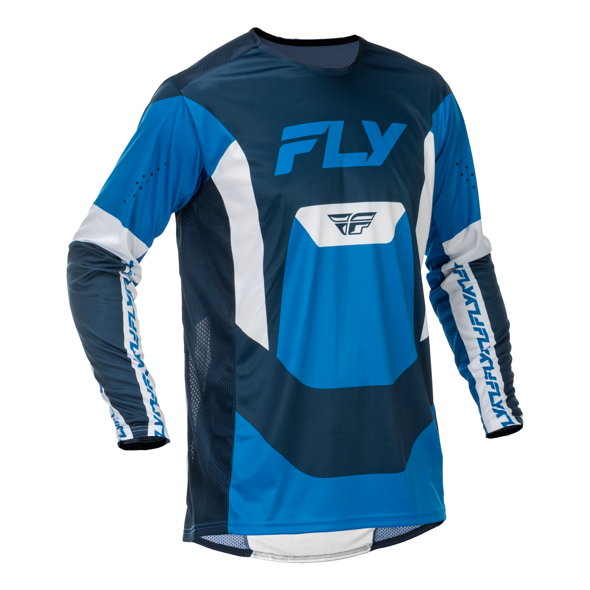 Fly Racing Lite MX Jersey Blue / White - FREE UK Shipping, FREE 365 Day Returns | Moto Central
