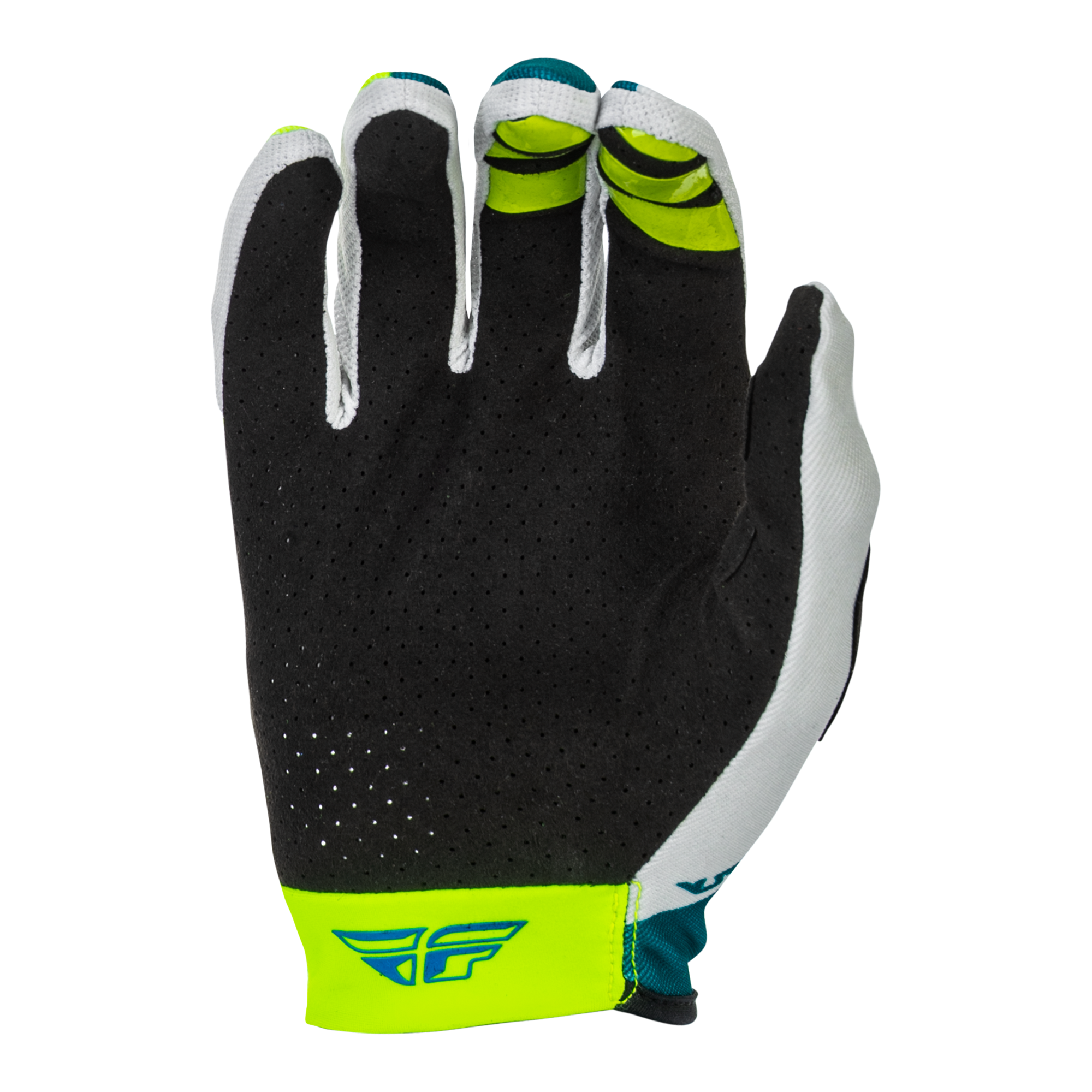 Fly Racing Lite MX Gloves Grey / Lime / Teal - FREE UK Shipping, FREE 365 Day Returns | Moto Central