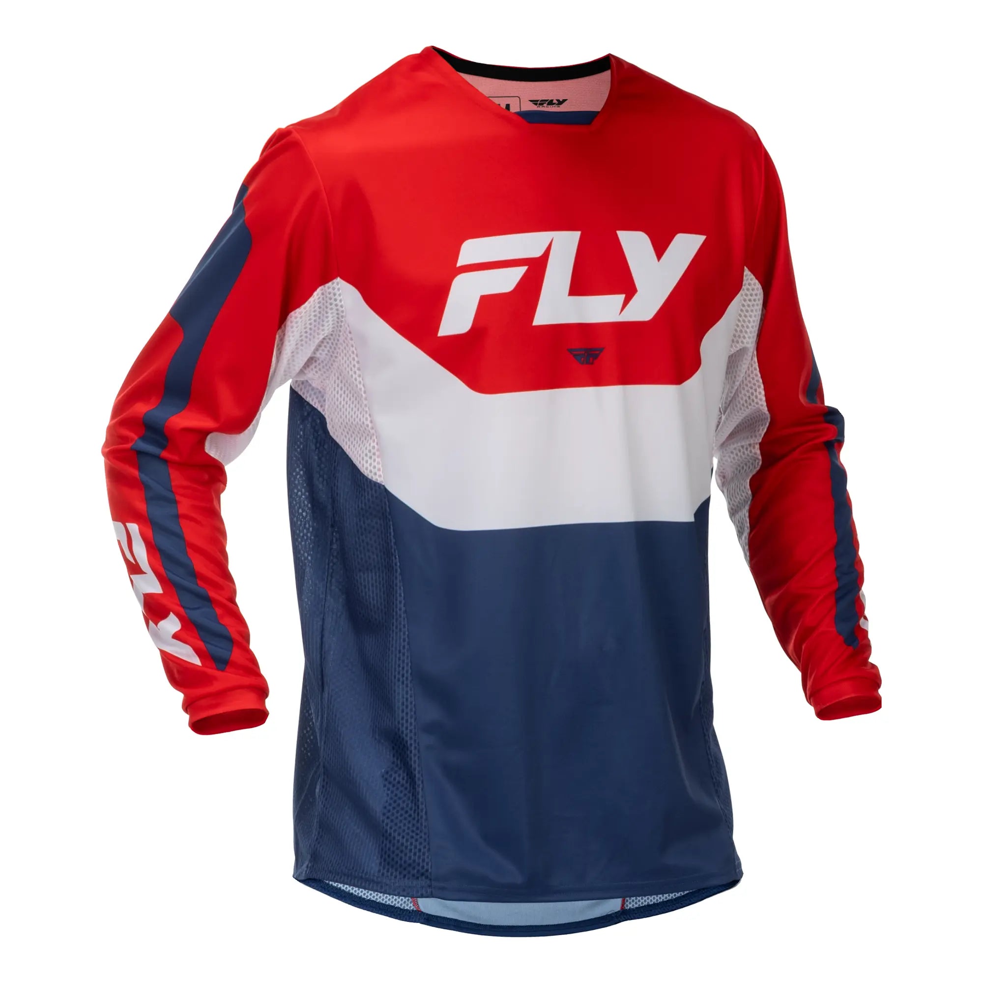 Fly Racing Kinetic MX Jersey Red / White / Blue - FREE UK Shipping, FREE 365 Day Returns | Moto Central