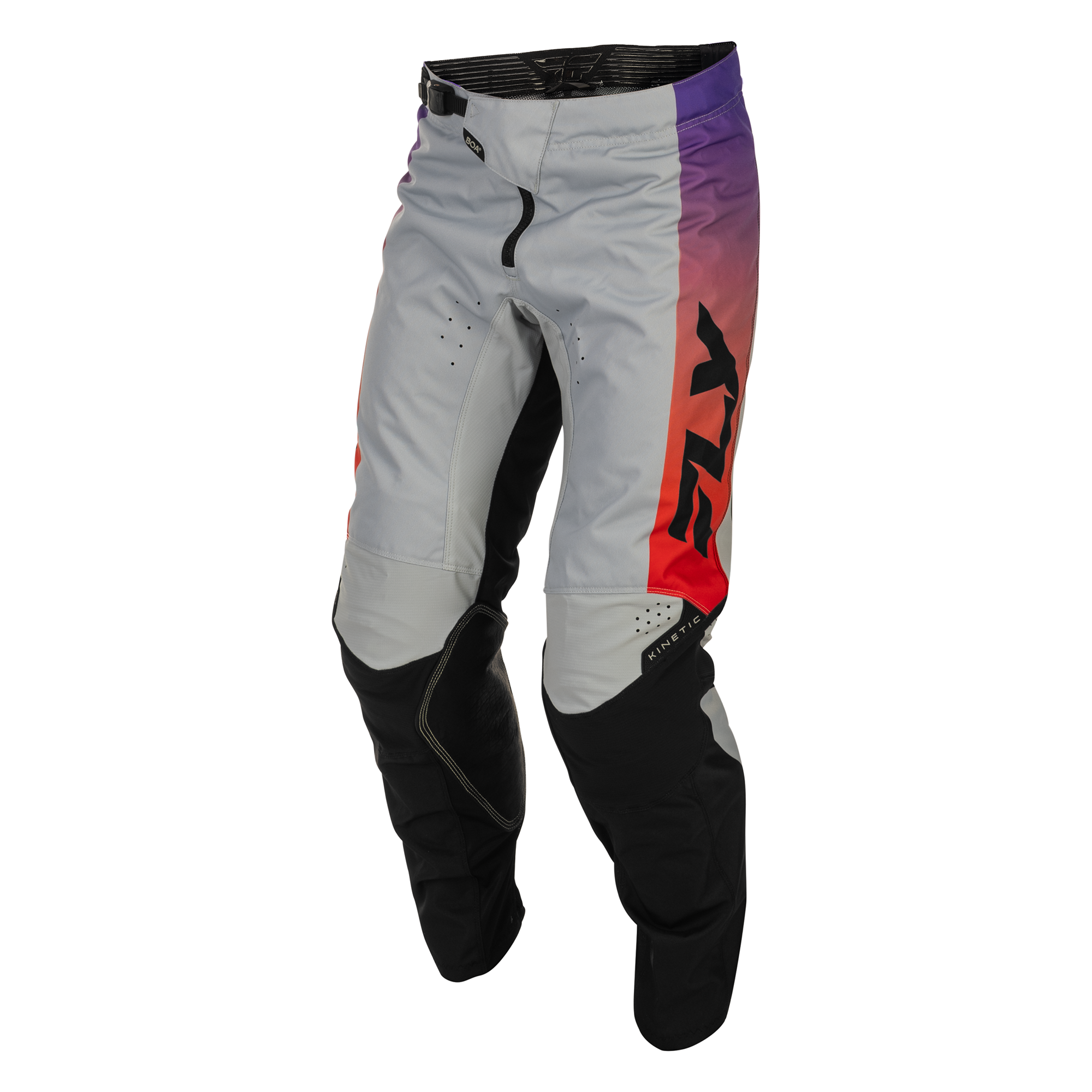 Fly Racing Kinetic MX Trouser Grey / Red / Purple / Black - FREE UK Shipping, FREE 365 Day Returns | Moto Central