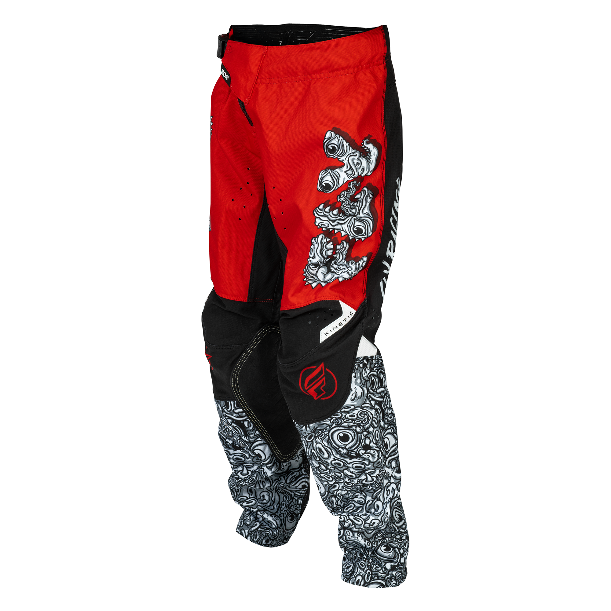 Fly Racing Kinetic Youth Mutant MX Trouser Red / White / Black - FREE UK Shipping, FREE 365 Day Returns | Moto Central
