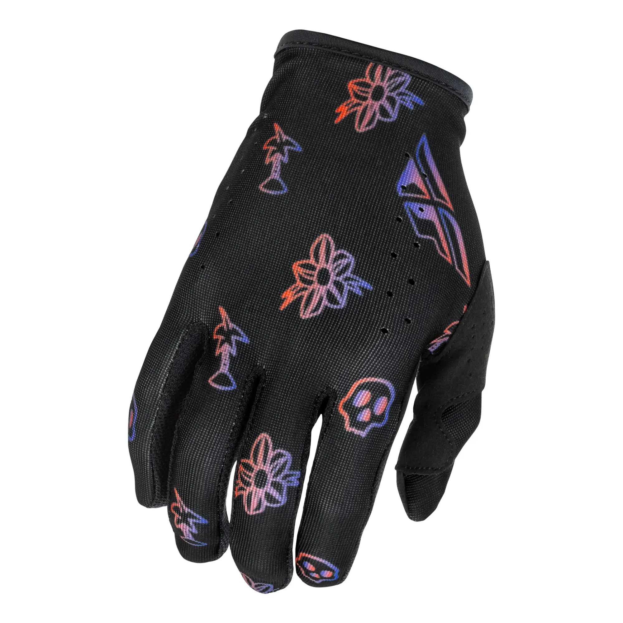 Fly Racing Lite Outline MX Gloves Black / Red / Purple - FREE UK Shipping, FREE 365 Day Returns | Moto Central