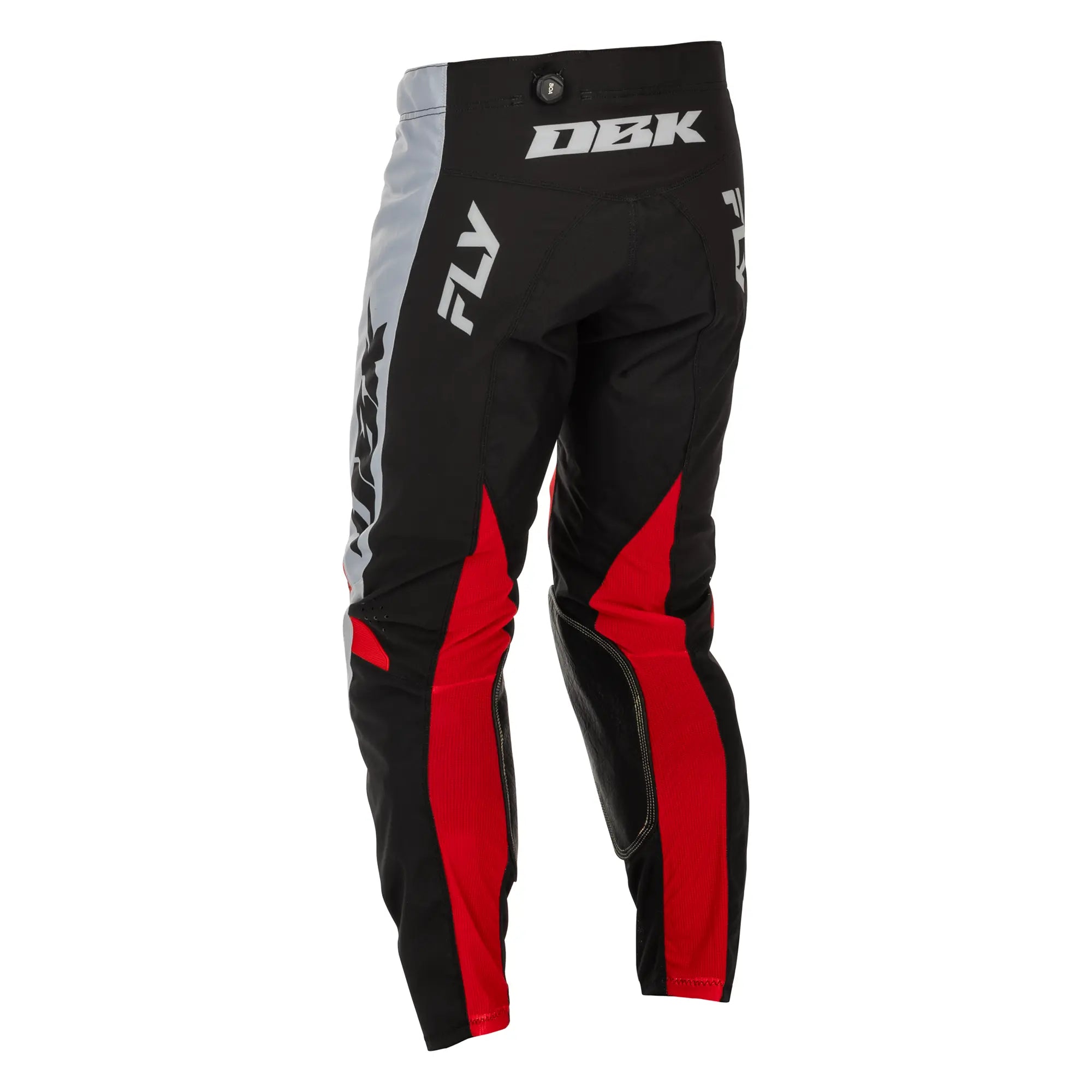 Fly Racing Kinetic DBK MX Trouser Grey / Black / Red - FREE UK Shipping, FREE 365 Day Returns | Moto Central