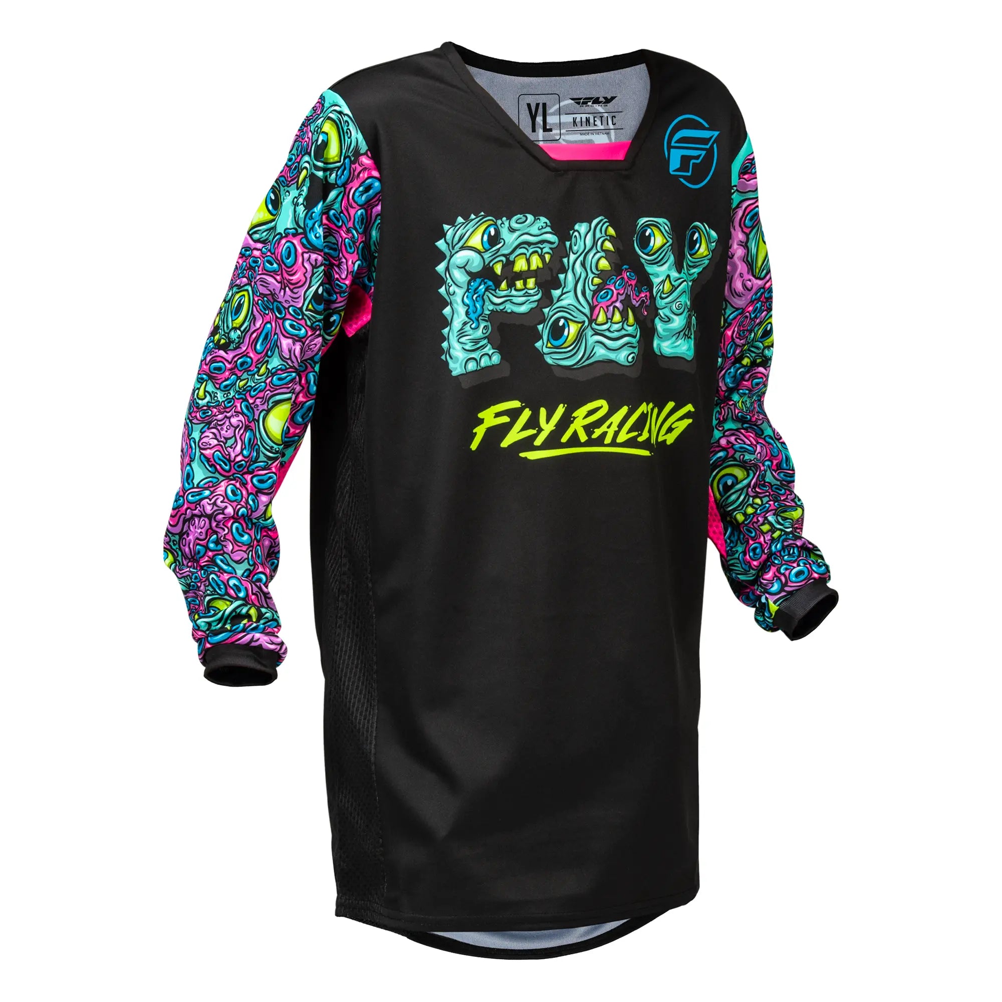 Fly Racing Kinetic Mutant Youth MX Jersey Black / Multi - FREE UK Shipping, FREE 365 Day Returns | Moto Central