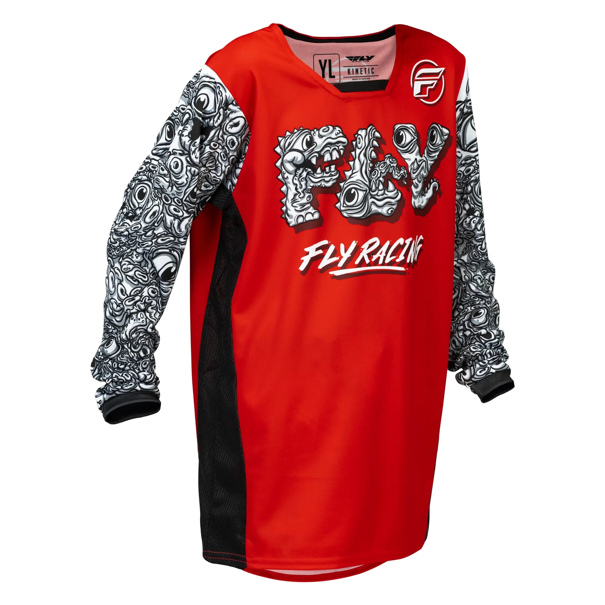 Fly Racing Kinetic Mutant Youth MX Jersey Red / White / Black - FREE UK Shipping, FREE 365 Day Returns | Moto Central