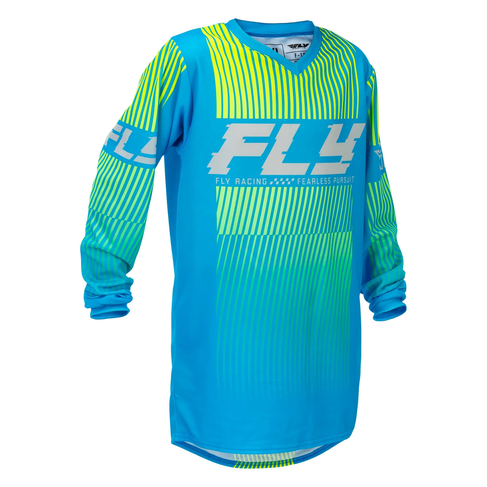 Fly Racing F-16 Youth MX Jersey Blue / Hi-Vis - FREE UK Shipping, FREE 365 Day Returns | Moto Central