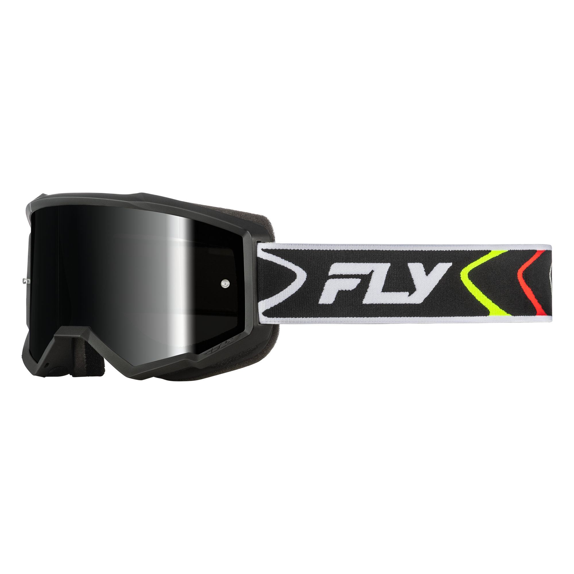 Fly Racing Zone Goggles Black / White With Black Mirror / Smoke Lens - FREE UK Shipping, FREE 365 Day Returns | Moto Central