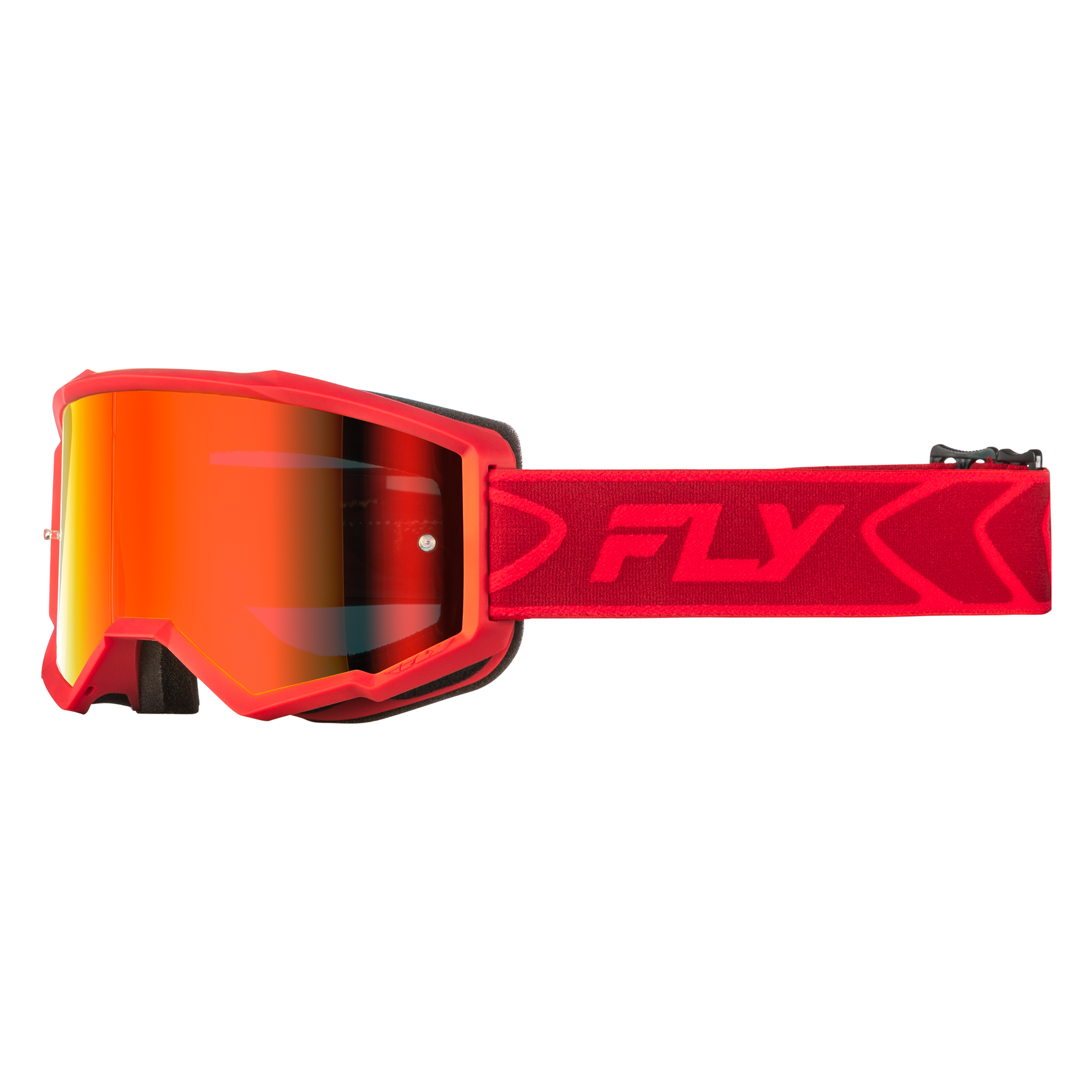 Fly Racing Zone Goggles Red / Crimson With Red Mirror / Smoke Lens - FREE UK Shipping, FREE 365 Day Returns | Moto Central