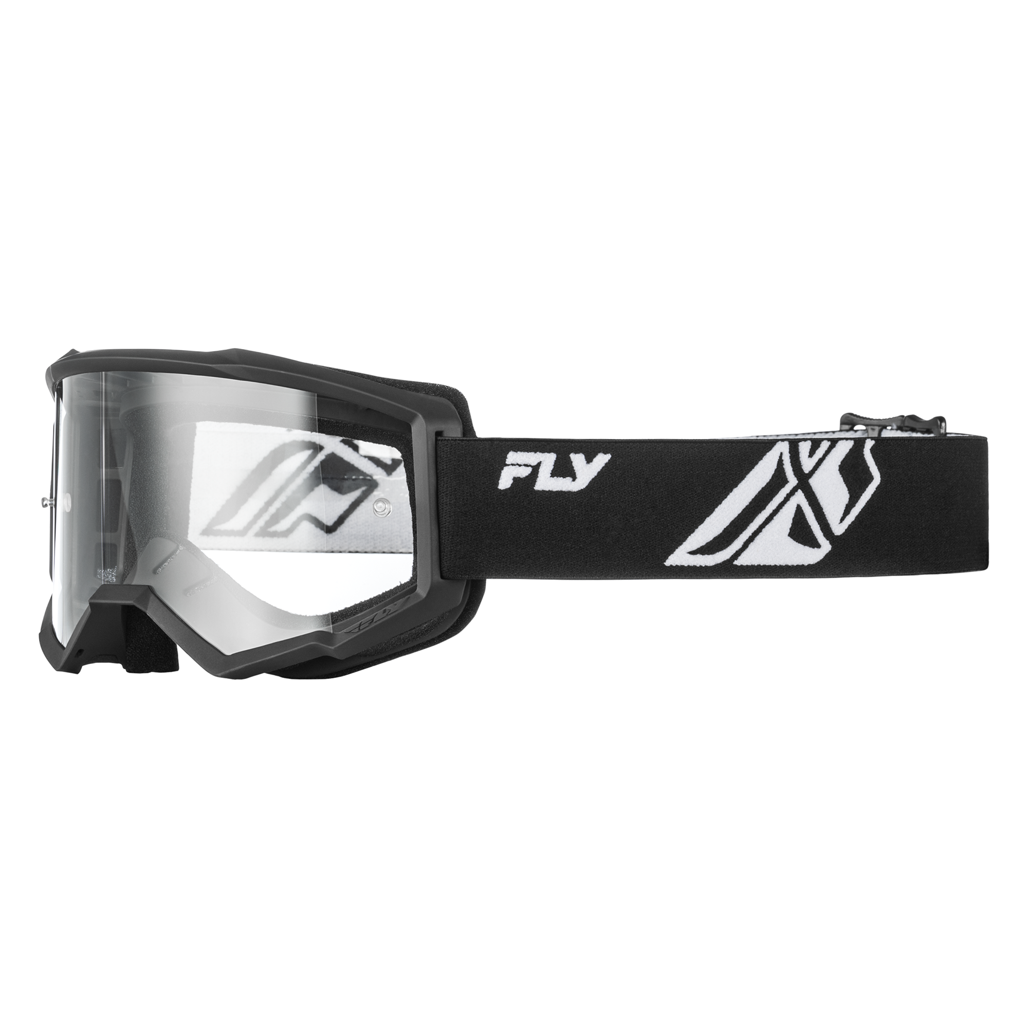 Fly Racing Focus Goggle Black / White With Clear Lens - FREE UK Shipping, FREE 365 Day Returns | Moto Central