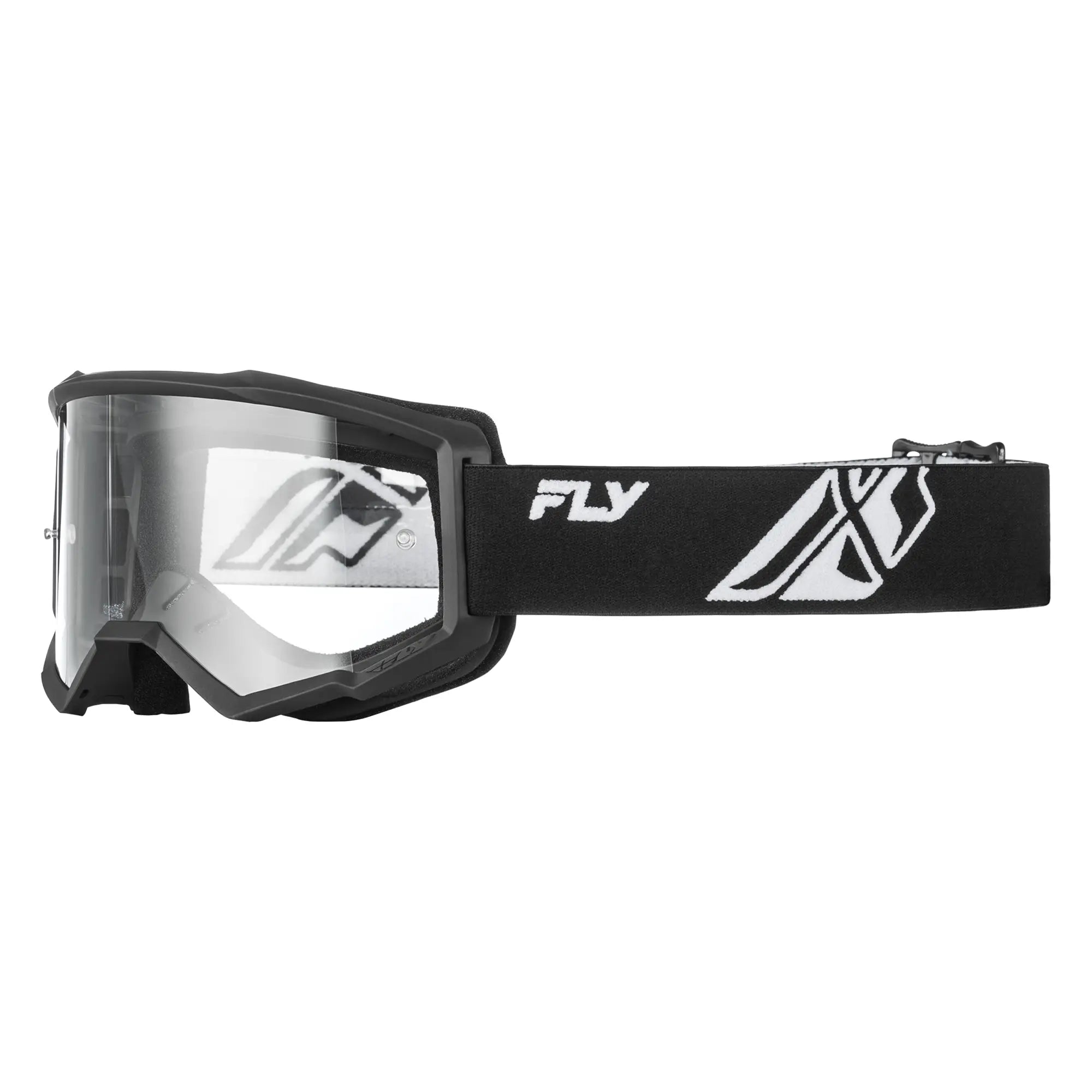 Fly Racing Focus Goggle Black / White With Clear Lens - FREE UK Shipping, FREE 365 Day Returns | Moto Central