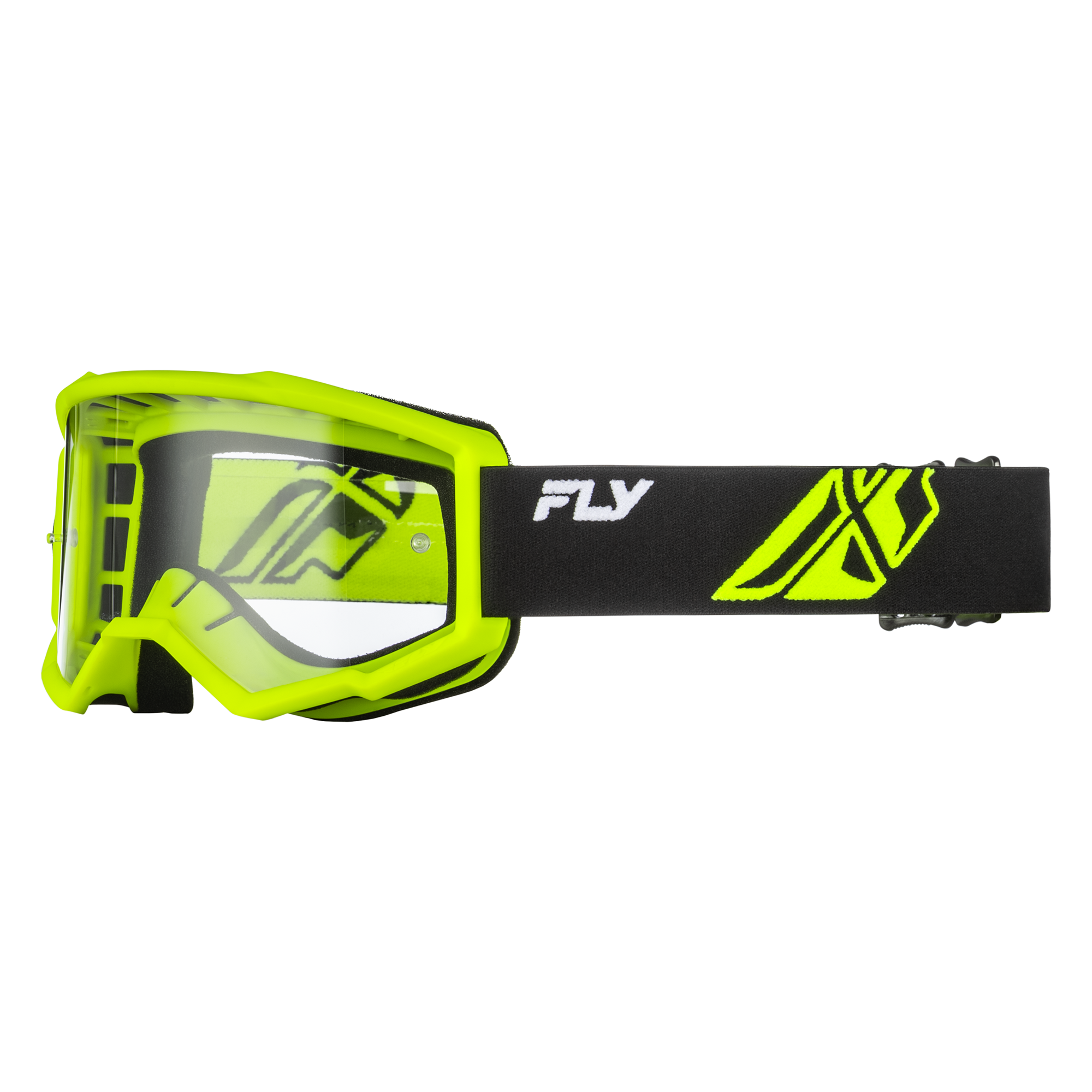 Fly Racing Focus Goggle Black / Hi-Vis With Clear Lens - FREE UK Shipping, FREE 365 Day Returns | Moto Central