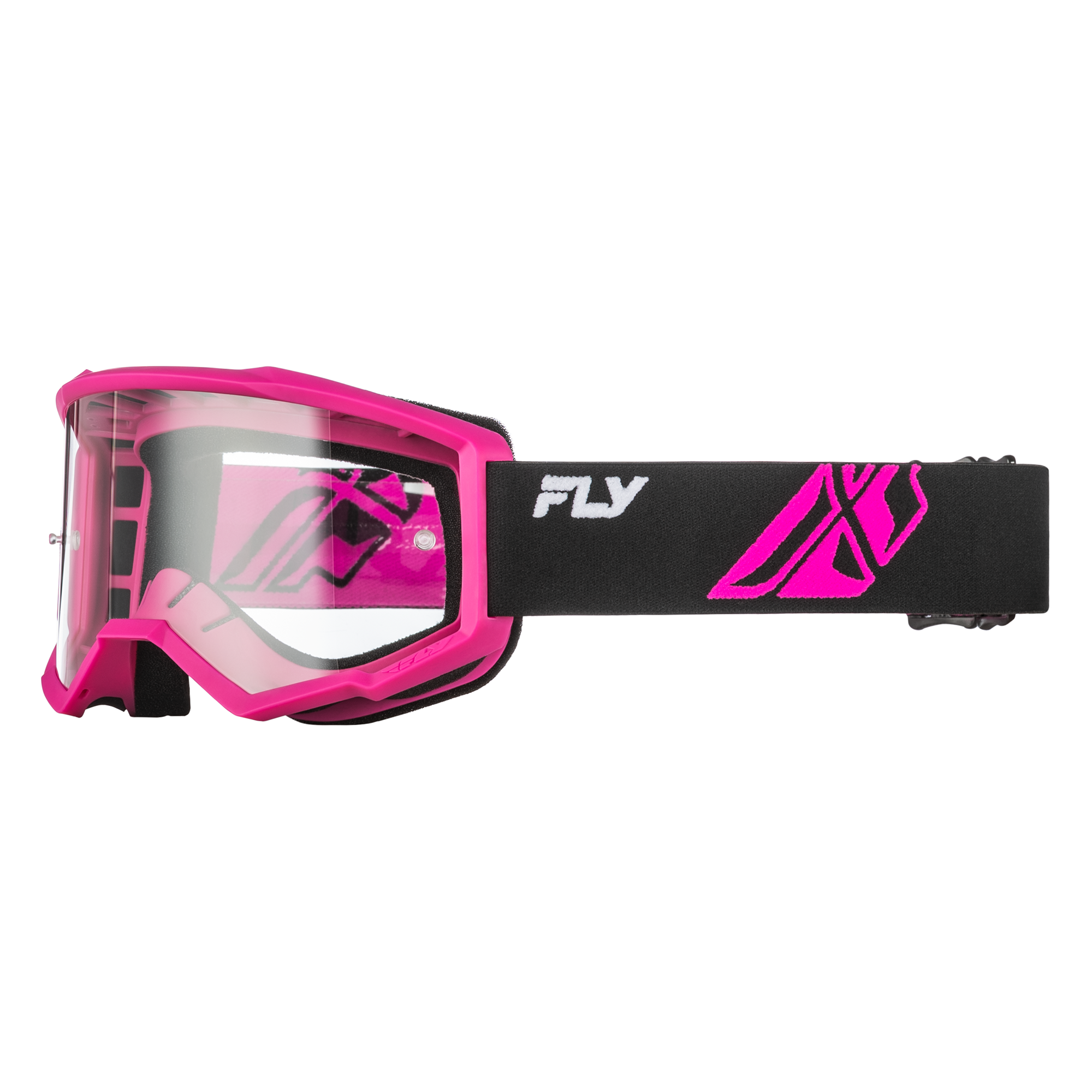 Fly Racing Focus Goggle Black / Pink With Clear Lens - FREE UK Shipping, FREE 365 Day Returns | Moto Central