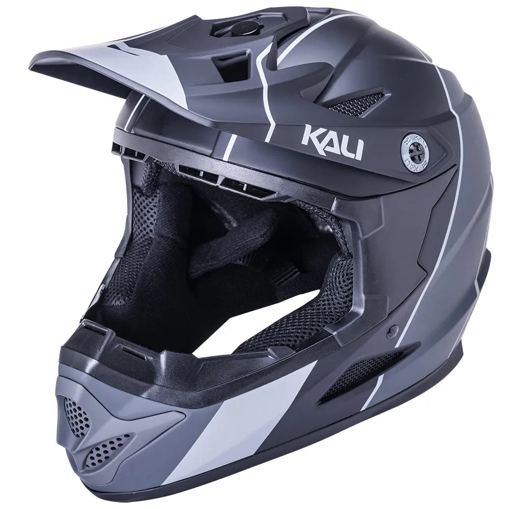 Kali Zoka Stripe Youth Helmet Matt Black / Grey - FREE UK Shipping, FREE 365 Day Returns | Moto Central