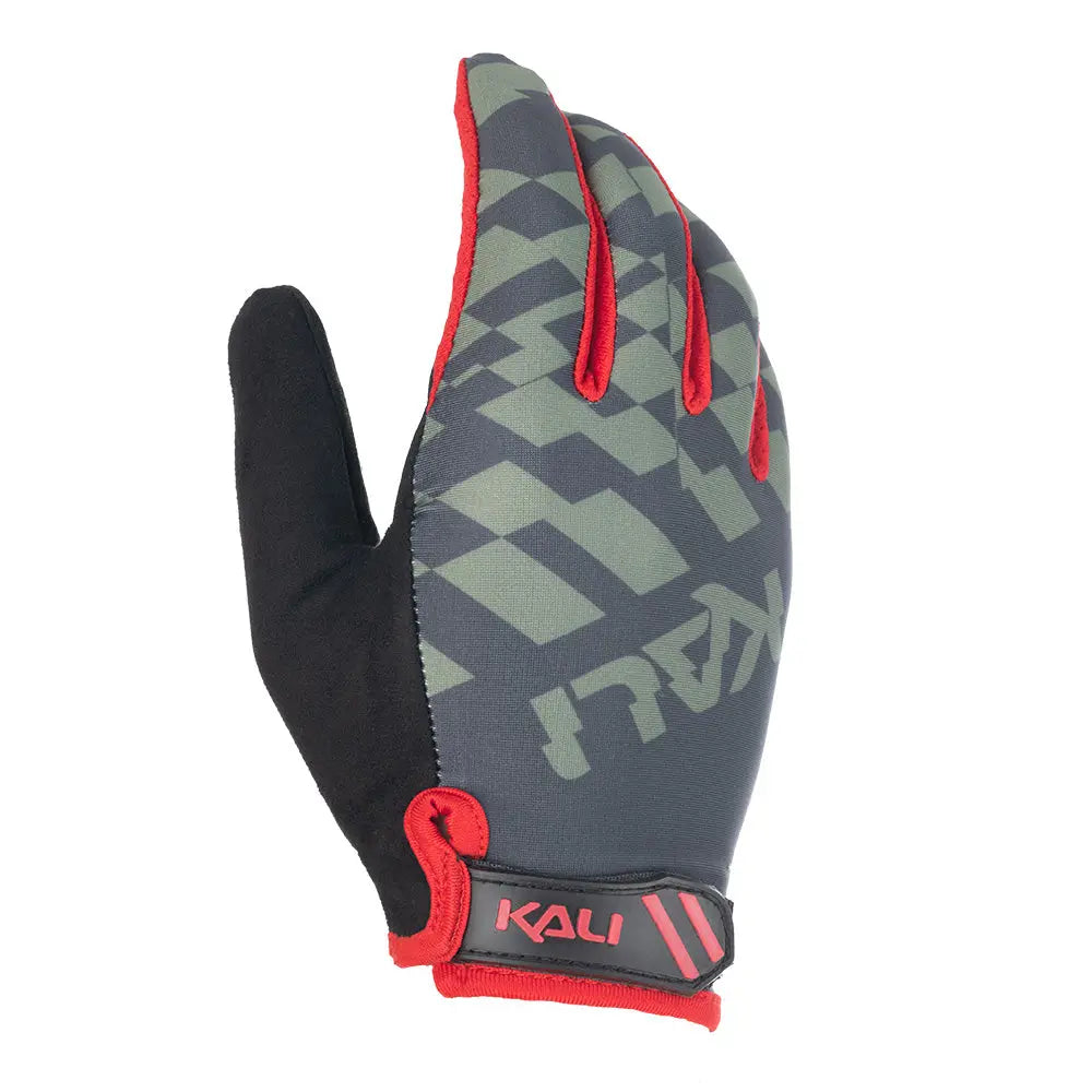 Kali Laguna Gloves Glitch Moss / Red - FREE UK Shipping, FREE 365 Day Returns | Moto Central