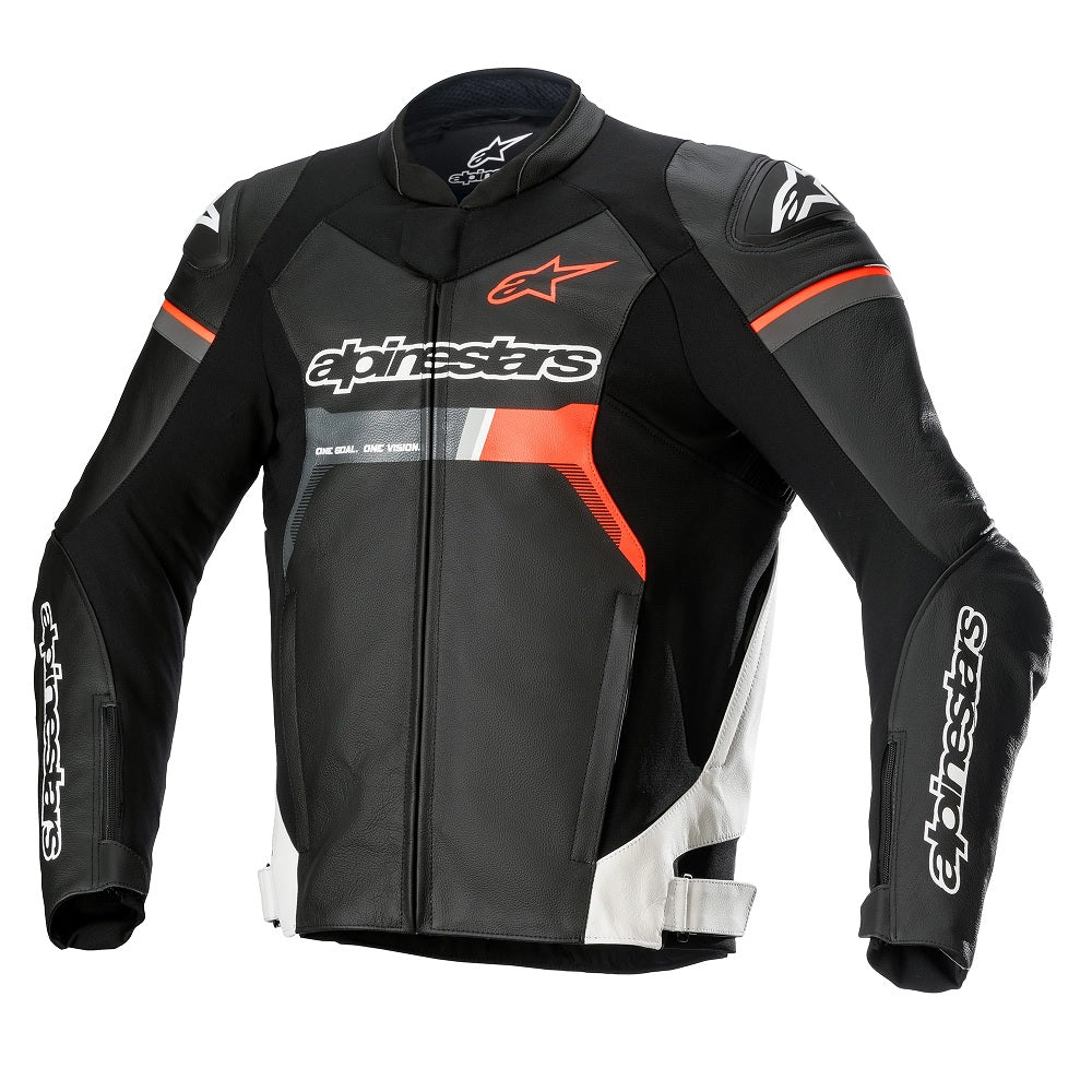 Alpinestars GP Force Leather Jacket Black / White / Fluo Red FREE UK Delivery, FREE 365 Day Returns | Moto Central