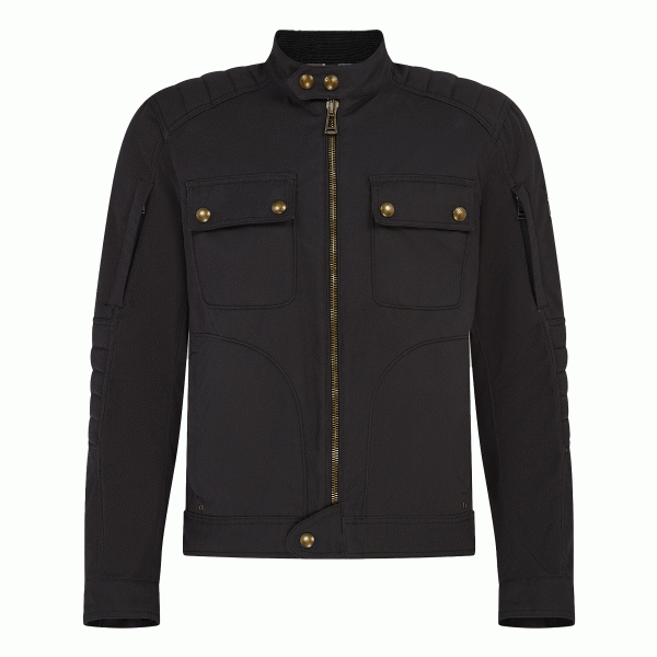 Belstaff Roberts Technical Cotton Canvas Textile Jacket Black FREE UK Delivery, FREE 365 Day Returns | Moto Central
