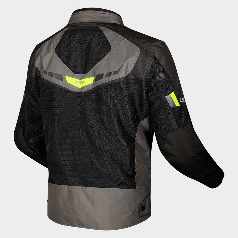 LS2 Garda Air Textile Jacket Green / Black / Hi-Viz Yellow