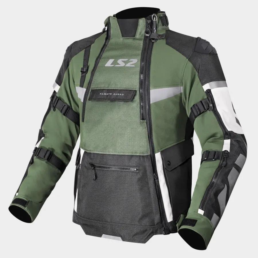 LS2 X-Master Textile Jacket Black / Green / Grey FREE UK Delivery, FREE 365 Day Returns | Moto Central