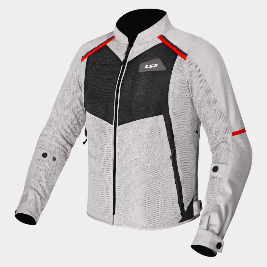 LS2 Breeze Textile Jacket Grey / Black / Red FREE UK Delivery, FREE 365 Day Returns | Moto Central