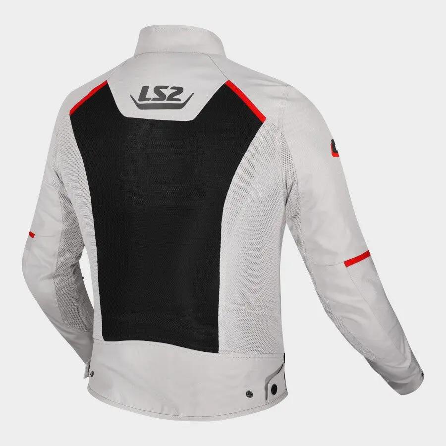 LS2 Breeze Textile Jacket Grey / Black / Red FREE UK Delivery, FREE 365 Day Returns | Moto Central
