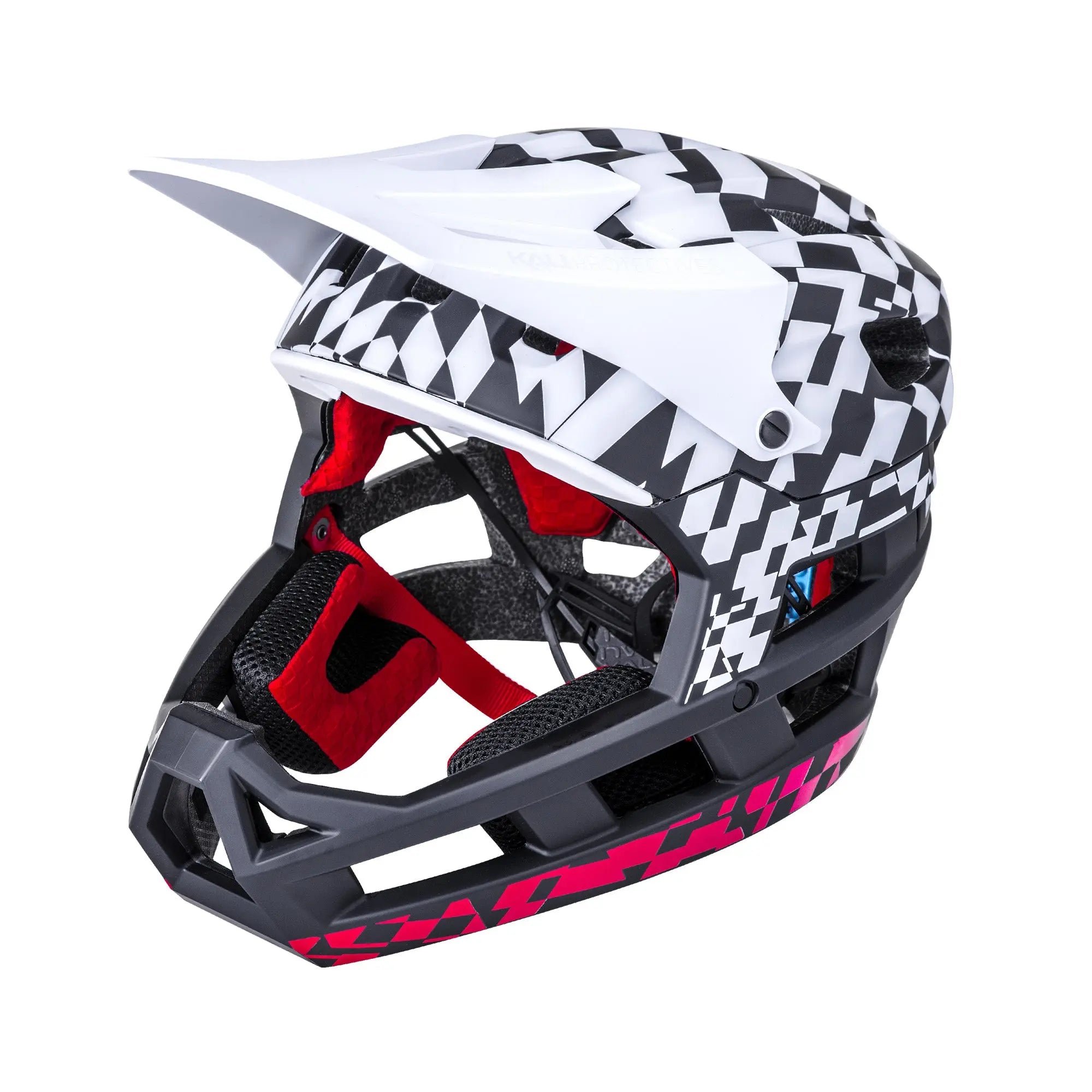 Kali LTD DH Invader Glitch Helmet Gloss Black / White / Red - FREE UK Shipping, FREE 365 Day Returns | Moto Central
